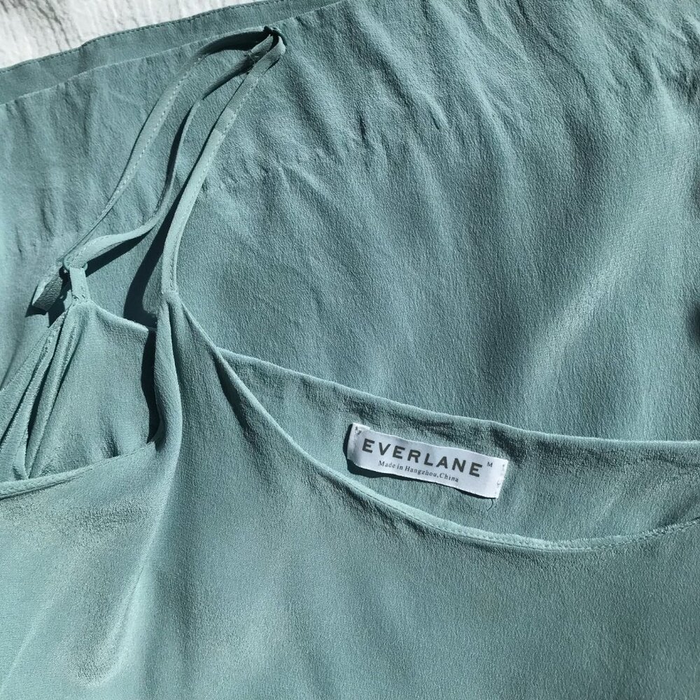 Everlane silk camisole silk shirt silk blouse silk top mint green - Picture 7 of 7